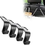 Car Seat Headrest Hooks,4Pcs Car Purse Hooks Vehicle Seat Headrest Hooks,Back Seat Purse Holder Storage Hook Organize Hangers,Car Seat Hooks Hanger for Handbag Purse Grocery Bags