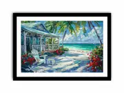 Living at the Beach Framed print Art Poster