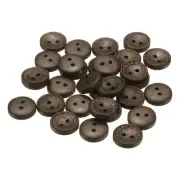 30pcs Wooden Sewing Button 13mm 2 Holes Round Craft Clothing Buttons, Deep Brown
