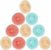 SOLUSTRE 10 Pcs Dish Scrubbers Non Scratch Scrub Pads for Dishes Kitchen Pot Scrubbers Random Color
