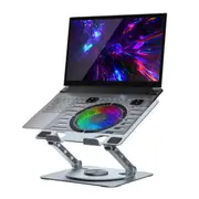 mbeat MB-STD-S8GRY Stage S8 Rotating Laptop Stand with RGB Cooling Fan and USB Ports [MB-STD-S8GRY]