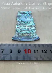 13" Long Paua Abalone Rosette Strips,ID:117mm W:0.135"/3.4mm,Ready Fitted Ends