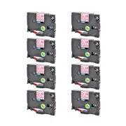 8PK TZ TZe 132 Red on Clear Label Tape For Brother P-Touch PT-1000 1010 12mm*8m