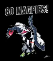 Collingwood Magpies Mascot Caricature Flannel Fleece Blanket. AFL- HarvTime Art