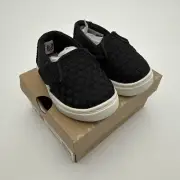Toms Tiny Luca Black Slip-On Nylon Basketweave - Canvas Shoe Toddler Tiny Size 2