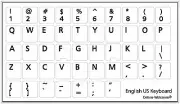ENGLISH US KEYBOARD STICKER FOR COMPUTER LAPTOP WHITE BACKGROUND NON TRANSPARENT