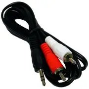 6 Ft Stereo Audio 3.5mm AUX Male to 2 x RCA Male Jack Y Cable Adapter Plug Black