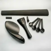 1/2 Violin Ebony Fitting Fingerboard Tailpiece Chinrest Pegs Endpin Nut Wood