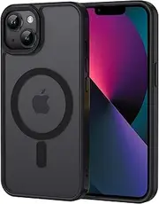 XTCASE Magnetic Case for iPhone 13 Mini, Compatible with Magsafe, Matt Translucent Mobile Phone Case for iPhone 13 Mini (5.4 Inches), Scratch-Resistant PC Back + TPU Bumper, Black