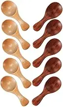 Anlayliay 10 Small Wooden Spoons Mini Seasoning Sugar Seasoning Salt Honey Teaspoon Coffee Tea Jam Mustard Ice Cream Wooden Spoon