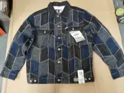 NWT Pepe Jeans LARGE Men's Denim Jacket Blue/Black Patch Cavario $115 tags NEW