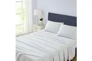 Laura Ashley Brampton Stripe Flannelette Sheet Set Midnight Blue