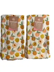 Cuisinart Kitchen Towels 2 Sets Super Absorbent Ultra Soft Cotton Velour Peaches