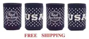 PABST BLUE RIBBON USA 4 PBR BEER CAN HOLDER COOLER KOOZIE COOLIE HUGGIE NEW