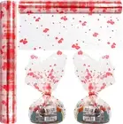Hearts Design Cellophane Wrap Roll 100ft x 16in | 2.3 Mil Thick