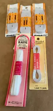 Lot of 5 packs StretchRite Braided Elastic Sewing Crafting polyester knit