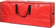Christmas Tree Storage Bag for 7.5 Ft Trees - Waterproof, Dual Zipper, Red