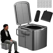 Portable Travel Potty Toilet - Portable Travel Folding Toilet with Trash Bag,Heavy Duty Side Storage Bracket Training Seat Potty for Truck Boating Kids Hiking Rv Beach Adults
