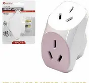 Sansai 10 Amp Double Adaptor Home Adapter Plug/Socket Outlet Angled Splitter WH