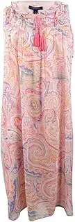 [Tommy Hilfiger] Women's Paisley-Print Dress Medium Light Pink Multi
