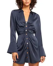Ramy Brook Katelyn Ruched Satin Mini Dress