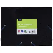 J.Burrows Recycled A4 Document Box Elastic Closure Blue