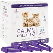 4 Pack Calming Collar for Cats Waterproof Cat Calming Collar Calming Pheromone Collar for Cats Anti Anxiety Relief Stress Effect Long-Lasting Pheromone Collar Helps Calm Cats for 30 Days (A)