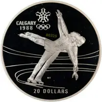 在飛比找蝦皮購物優惠-售1990元重約34公克~1988加拿大溜冰銀幣，奧運銀幣，