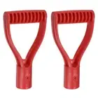2pcs Shovel D Grip Handle 1-1/4""(32mm) Inner ABS Spade Snow Shovel, Red