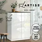 High Gloss Shoe Cabinet Shoes Storage Rack 30 Pairs 5 adjustable shelves 100cm