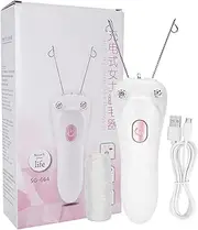 Facial Hair Remover, Ladies Beauty Epilator Trimmer, Cordless Electric Threading Epilator for Upper Lips Cheek Chin Arm Leg, Cotton Thread Face Body Hair Removal Shaver(Pink)