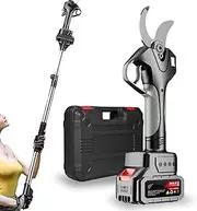 Extendable Tree Pruning Pruner, Cordless Secateurs 40mm Cutting Diameter ，Electric Scissors With 2.1m Extension Poles,for Hedge, Bush, Orchard(‎1Battery)