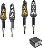 LED Indicator Blinkers Amber Lamp Accessories Motorcycle Turn Signal LED Indicator Blinker Light 12V 10mm For YA&MA&HA(4 White and Relay)