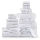 White Bath Towels Set-24 PC Bathroom Oversize 2 Sheets Large 4 Towel 6 Hand 8...