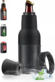 14 oz. Beer Bottle and Can Cooler With Opener - 3 in 1 Slim Insulator Holder,...