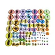 180 Pcs 9 Sizes Dragon Eyes Flatback Glass Cabochon for Jewelry Craft Findings