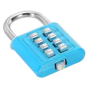 8 Digit Button Combination Padlock 4 Digit Locking Mechanism Lock Blue