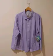 NWT Coolibar Adventure Lilac Long Sleeve Snap Front Shirt Vented UPF Pockets 2XL
