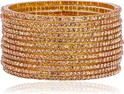 [JD'Z COLLECTION] Indian Bangles Jewelry For Women Bollywood Bangles Set Bridal Ethnic Wedding Partywear Costume Match CZ Stone Glass Bangles
