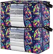 sanluoli 60L 2 Pack Under Bed Shoe Storage Organizer with Reinforced Handles, clear window Sweater Storage For Closet