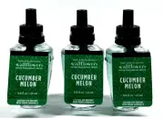 NEW 3 BATH & BODY WORKS CUCUMBER MELON WALLFLOWERS 0.8 FL OZ