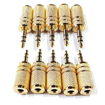 10 Pack 3.5mm Stereo TRS Male Plug to 3.5mm Mono TS Female Jack Audio Adapter