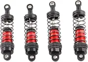 Shock Absorber，Compatible For SCY 16101 16102 Pro Wltoys 124008 124017 MJX Hyper Go 16207 16208 16210 14301 14210 RC Car Upgraded(2xL 2xS Red)