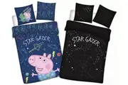 Peppa Pig Star Gazer Glow in the Dark Quilt Cover Set for Cot or Toddler Bed