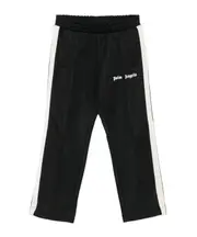 Palm Angels Kids Logo Printed Jersey Sweat Pants 12,14Y,12Y,10Y Black