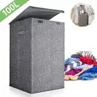 Laundry Basket Washing Clothes Storage Folding Basket Bin Hamper With Lid