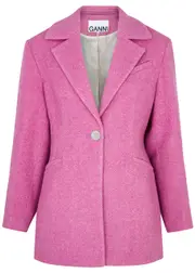 Ganni Wool-blend Blazer - Pink - 36 (UK8 / S) 36 (UK8 / S)