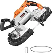 VEVOR Portable Band Saw, 5 Inches Deep Cut, 360W Bandsaw with Brushless Motor, Cordless and Compact Portaband, Hang Hooks, 0-192 m/min Variable Speed, for Cutting Metal, Wood (Bare Tool Only)