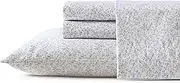 [Laura Ashley] King Sheets, Soft Sateen Cotton Bedding Set, Sleek, Smooth, & Breathable Room Essentials (Tierney Grey, King)