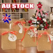 12/24Pcs ChristmMC Candy Box Gift Boxes Paper Kraft Bag Wedding Party Favor XmOY